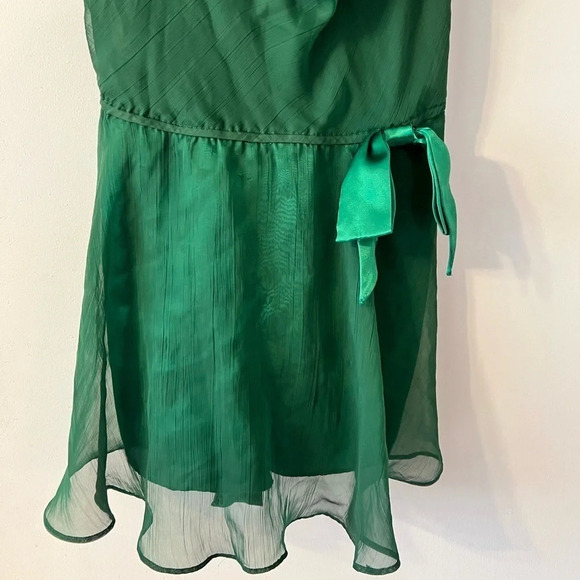 Victoria's Secret Gold Label Emerald Green Slip Chemis  Built in Shorts Sheer L - Picture 10 of 13